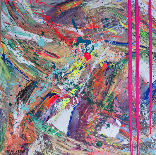 EMBRYON | 80 x 80 3D | Acrylique aux couteaux