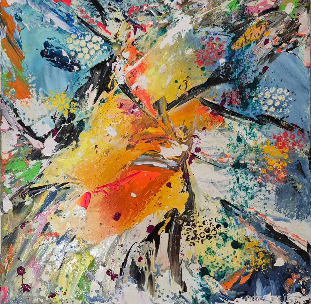 EMPREINTE | 50 x 50 cm 3D | Acrylique aux couteaux