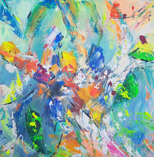 EPICENTRE | 80 x 80 x 3cm | Acrylique aux couteaux