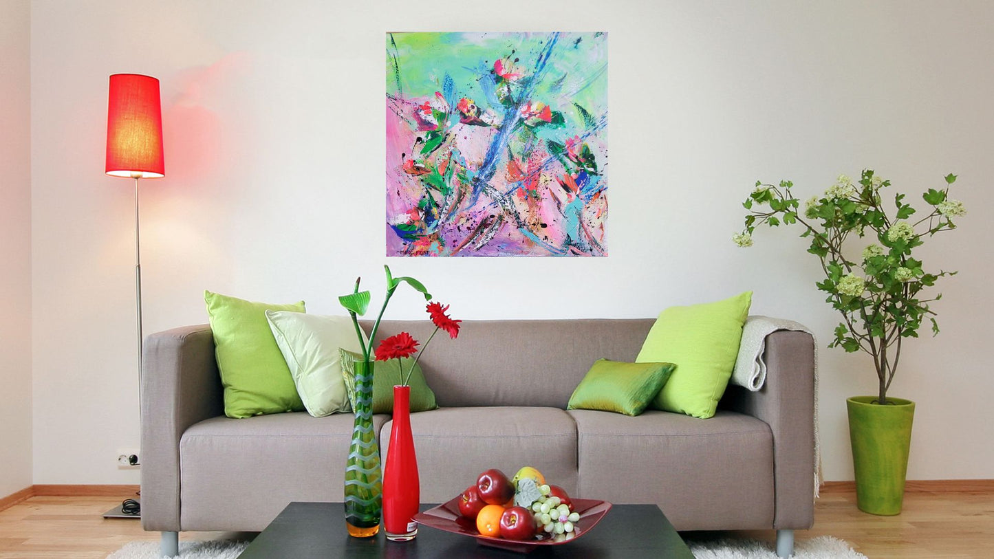 CALICE | 80x80x3 cm | Acrylique aux couteaux