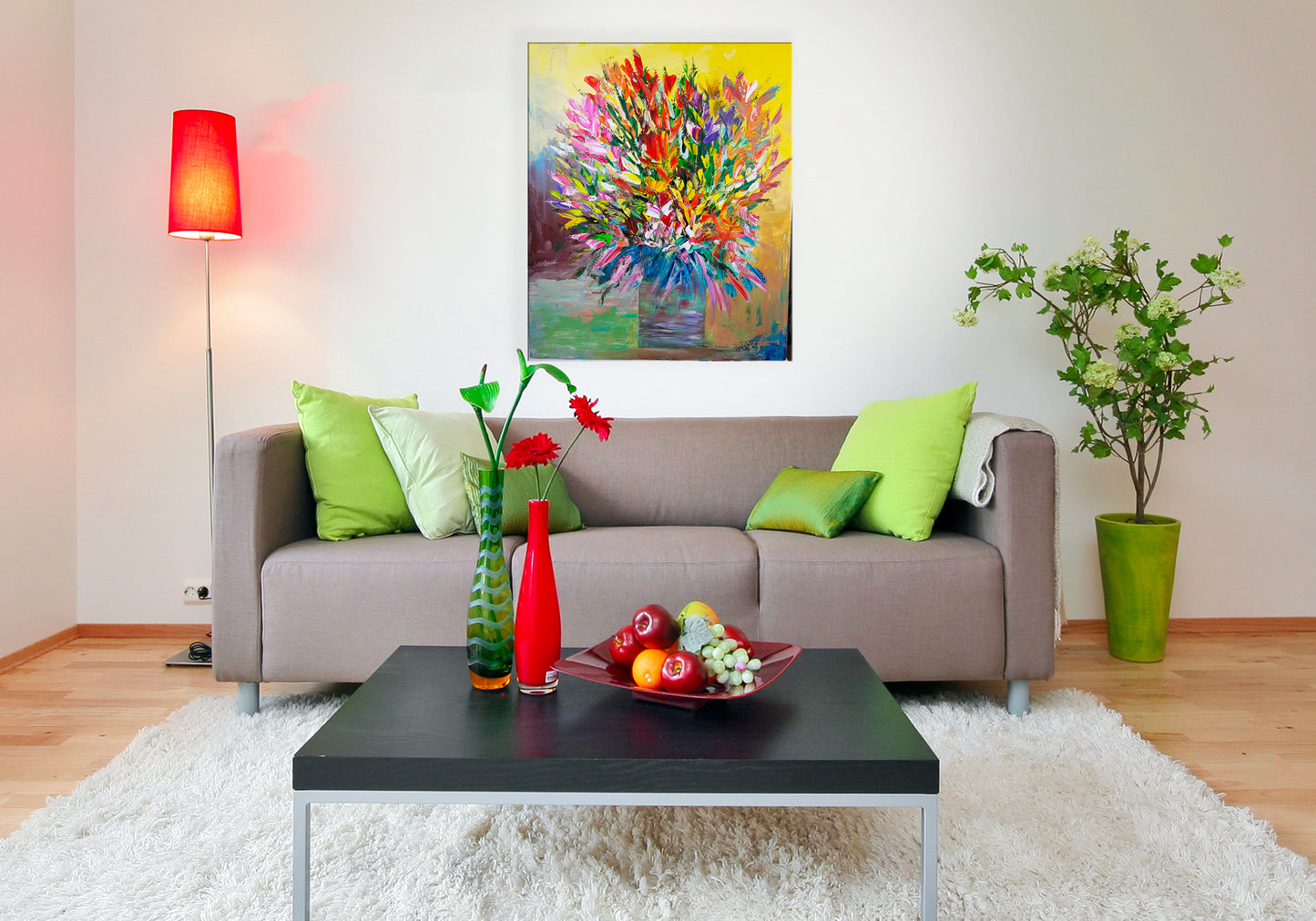 Bouquet de glaïeuls | 73 x 60 cm | Acrylique aux couteaux