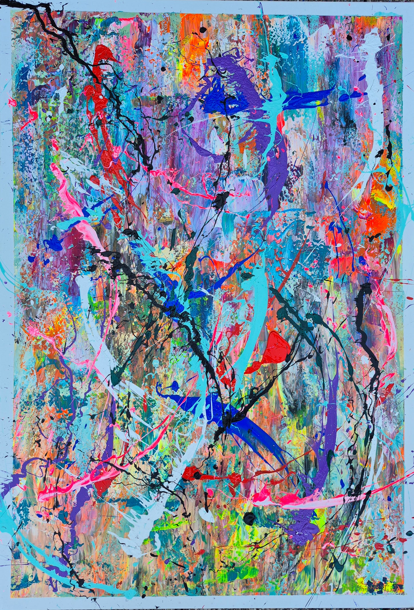 Conscience | 116 x 81 cm | Acrylique aux couteaux, abstraction, énergie, émotion, haut de gamme, matière