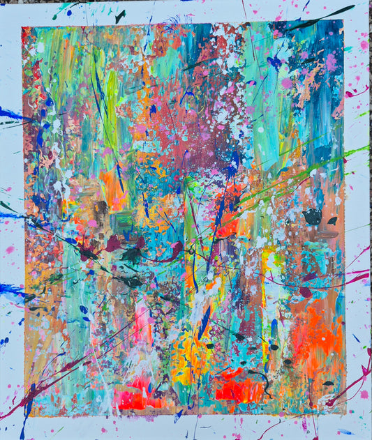 EXPRESSION | 46x38 cm | Acrylique aux couteaux, abstraction, énergie, émotion, haut de gamme, matière