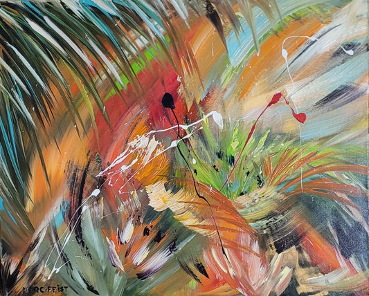 Exotique | 50 x 61 cm | Acrylique aux brosses et couteaux