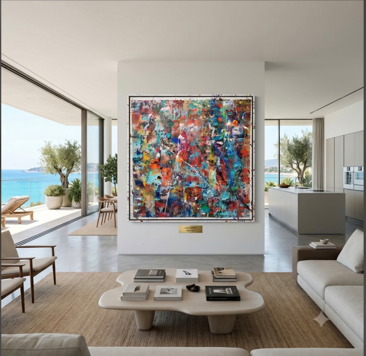 Aquarium | 100x100 cm 3D |Acrylique aux couteaux, abstraction, énergie, émotion, haut de gamme, matière