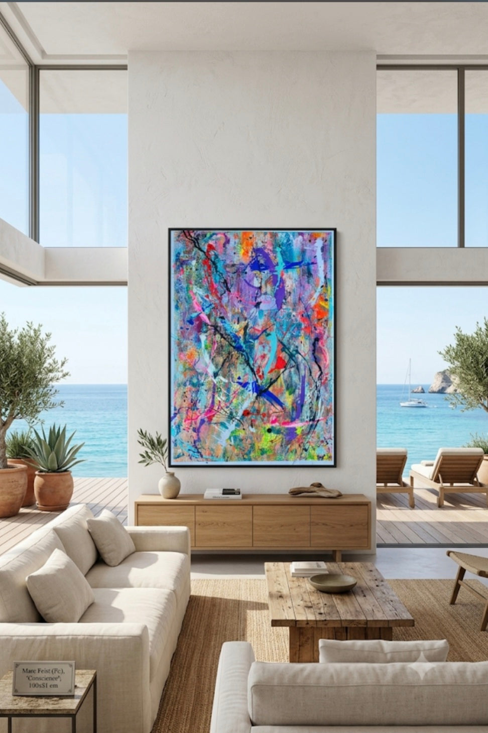 Conscience | 116 x 81 cm | Acrylique aux couteaux, abstraction, énergie, émotion, haut de gamme, matière