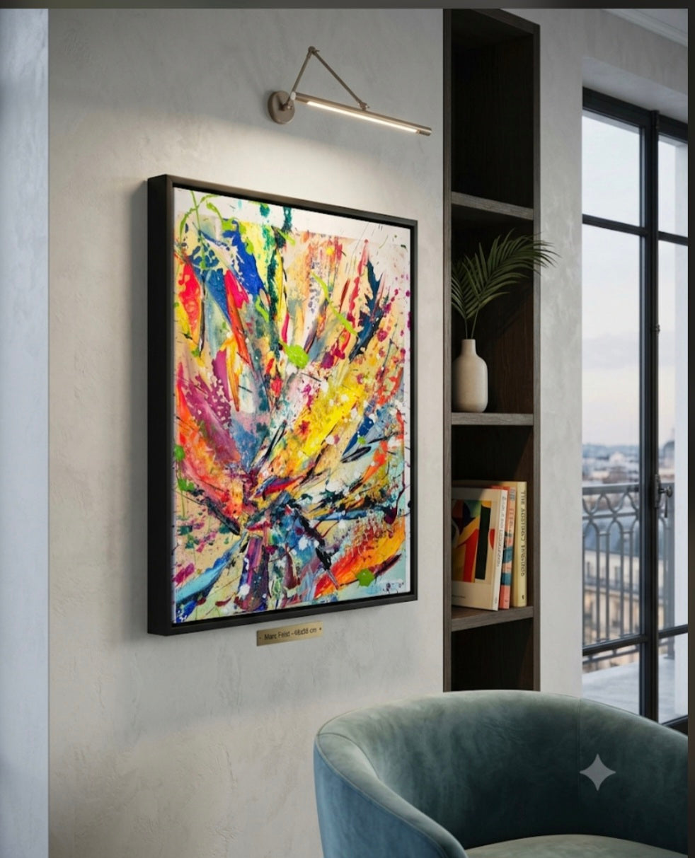FLORESSANCE | 46x38 cm |  Acrylique aux couteaux, abstraction, énergie, émotion, haut de gamme, matière