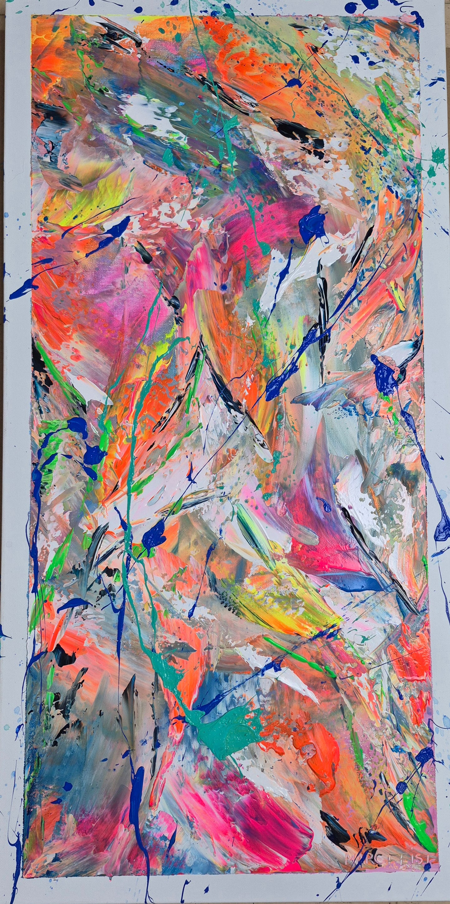 ATLANTIS | 80x40 cm 3D | Acrylique aux couteaux, abstraction, énergie, émotion, haut de gamme, matière