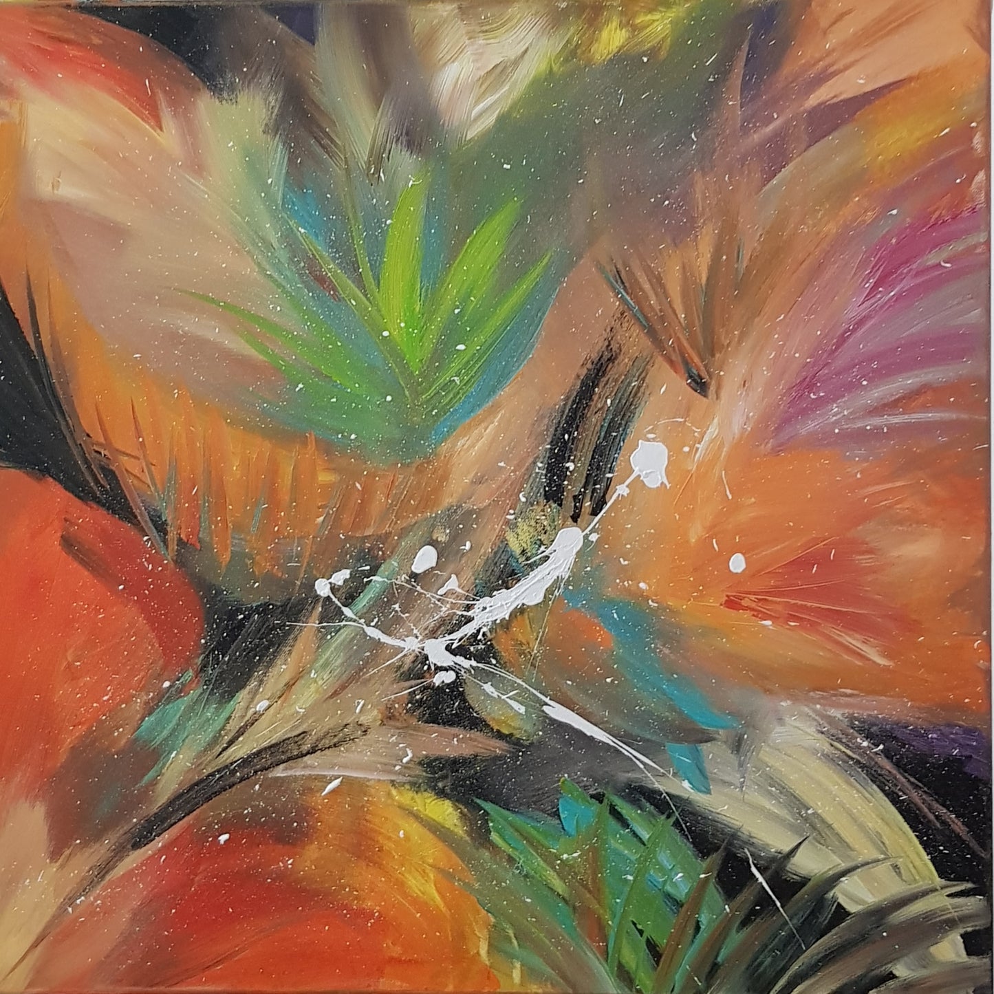 Fleurs sauvages 2 | 60 x 60 cm | Acrylique aux couteaux