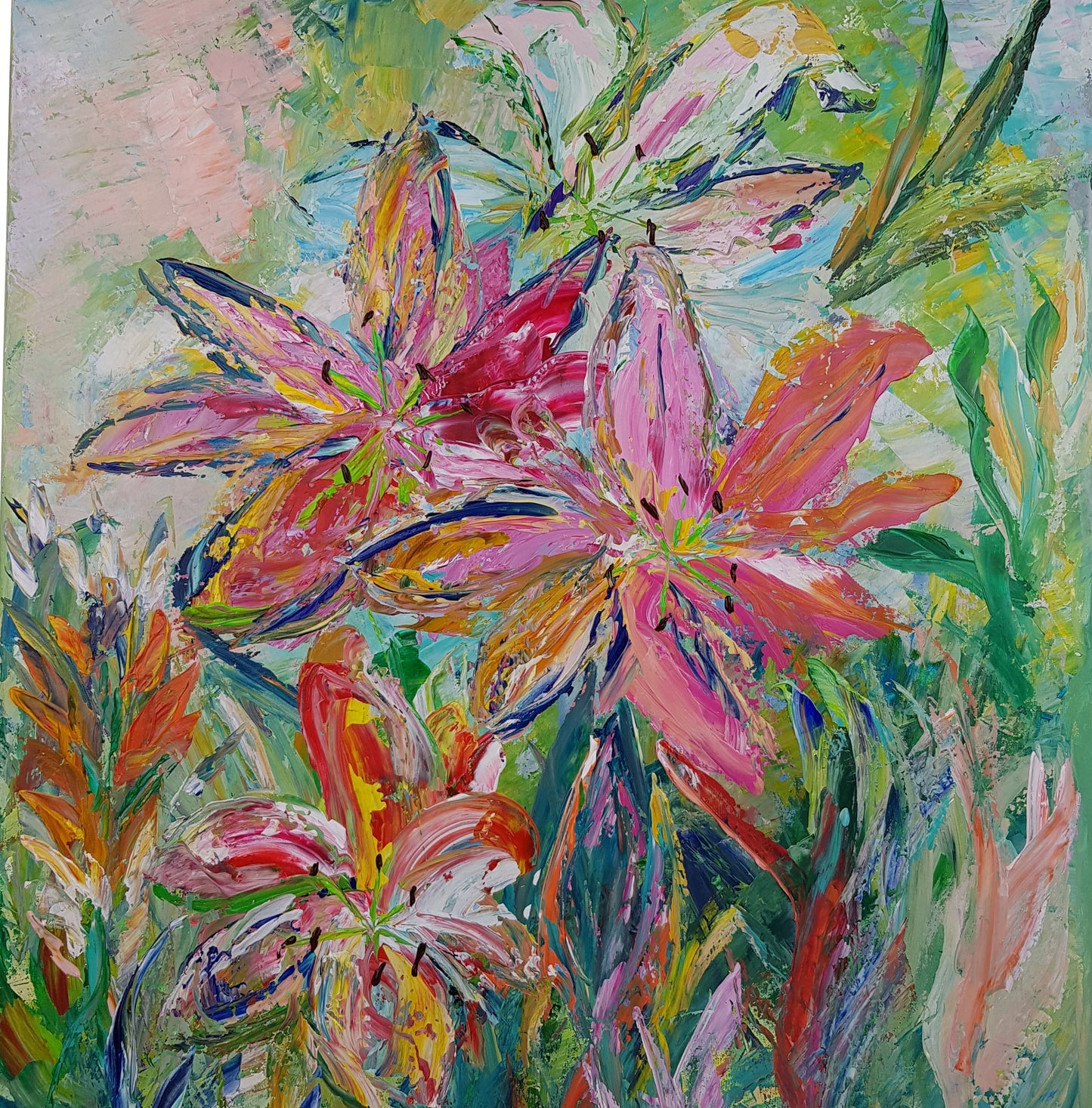 Fleurs de lys | 73 x60 cm | Acrylique aux couteaux