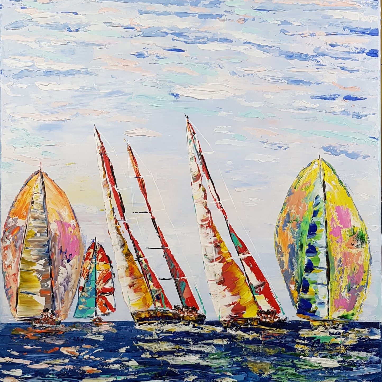 Toutes voiles dehors | 73 x 60 cm | Acrylique aux couteaux