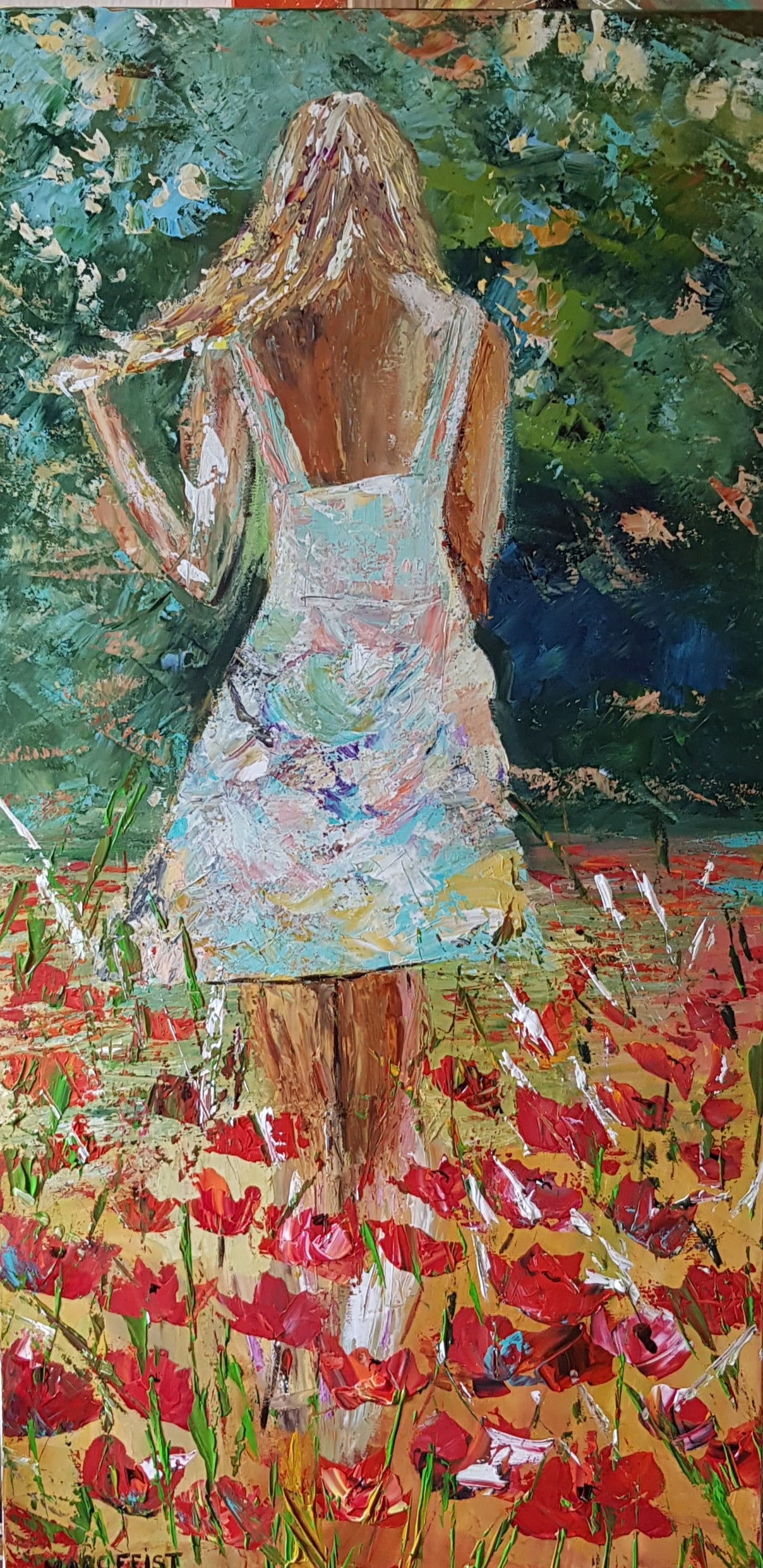 Balade romantique | 100 x 50 cm | Acrylique aux couteaux