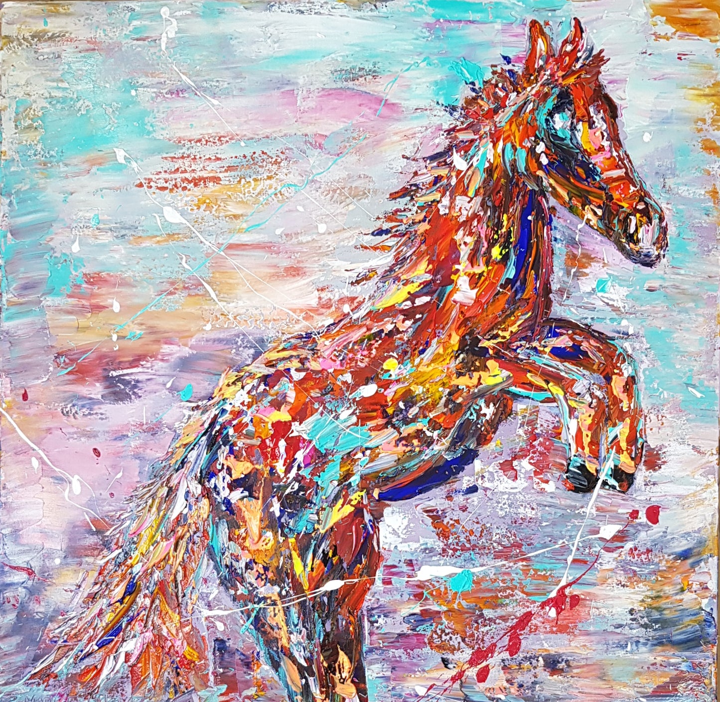 Appaloosa | 80 x 80 cm | Acrylique aux couteaux